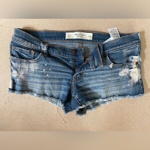 Abercrombie & Fitch Distressed Blue Jean Shorts